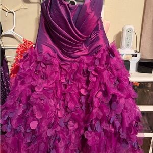 Strapless Fuchsia Floral Dress